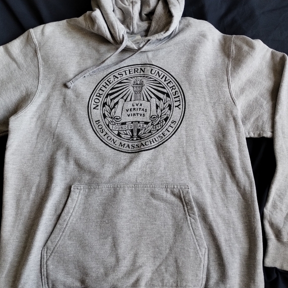 LARGE Northeastern University Boston Mass Hoodie Vintage LARGE Husky Gear - Picture 7 of 7
